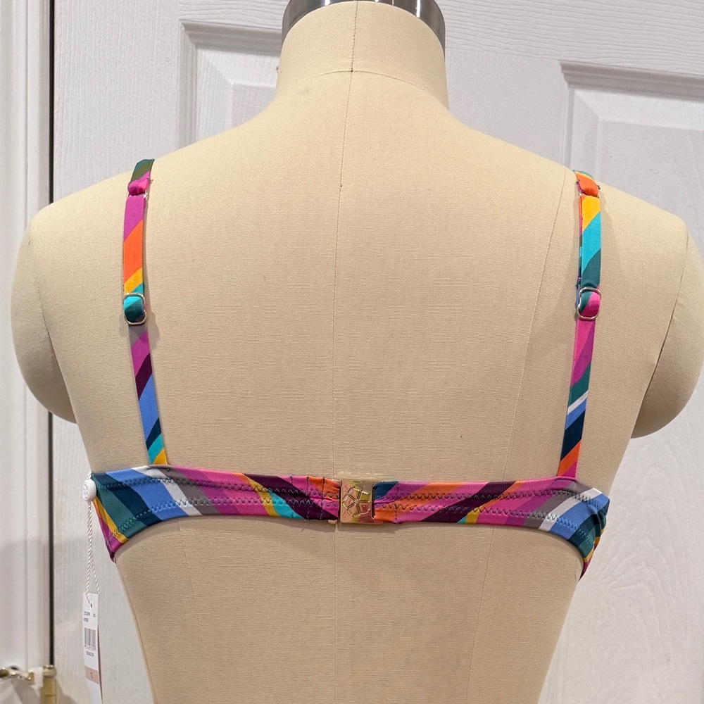 BNWT Trina Turk Colorful Chevron Bikini Top - Picture 6 of 13